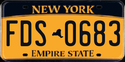 NY license plate FDS0683