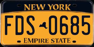 NY license plate FDS0685