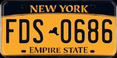 NY license plate FDS0686