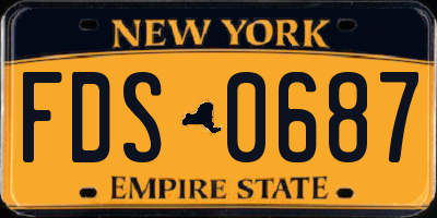 NY license plate FDS0687