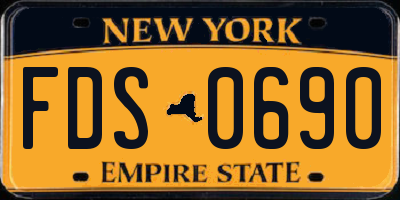 NY license plate FDS0690