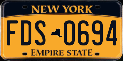 NY license plate FDS0694