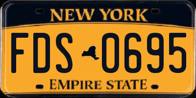 NY license plate FDS0695
