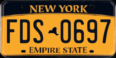 NY license plate FDS0697