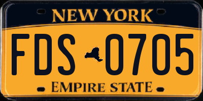NY license plate FDS0705