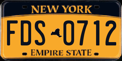 NY license plate FDS0712