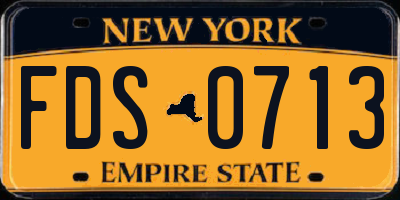 NY license plate FDS0713