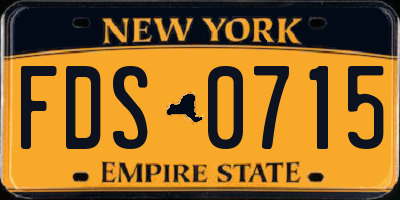 NY license plate FDS0715