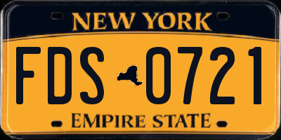 NY license plate FDS0721