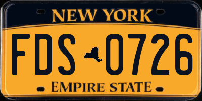 NY license plate FDS0726