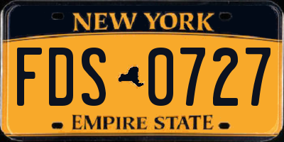 NY license plate FDS0727