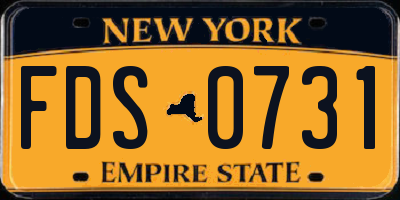 NY license plate FDS0731