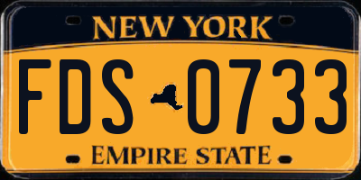 NY license plate FDS0733