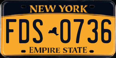 NY license plate FDS0736