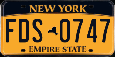 NY license plate FDS0747