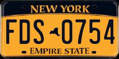 NY license plate FDS0754