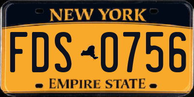 NY license plate FDS0756