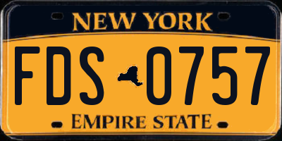 NY license plate FDS0757