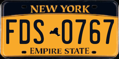 NY license plate FDS0767