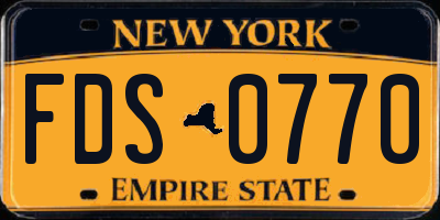 NY license plate FDS0770