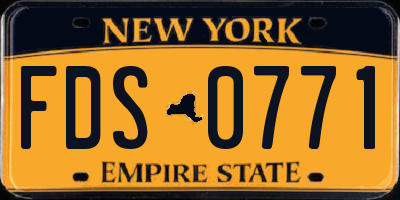 NY license plate FDS0771