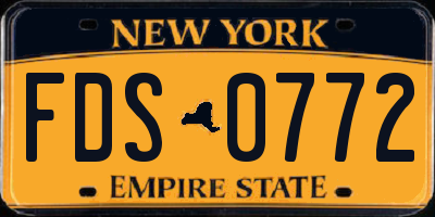 NY license plate FDS0772