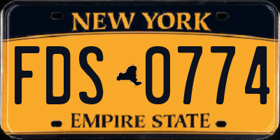 NY license plate FDS0774