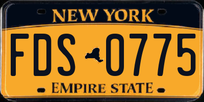 NY license plate FDS0775