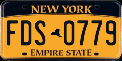 NY license plate FDS0779