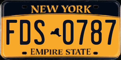 NY license plate FDS0787