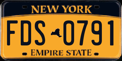 NY license plate FDS0791