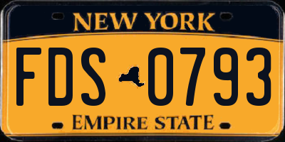 NY license plate FDS0793