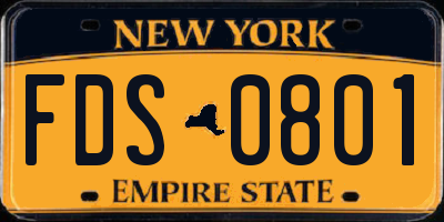 NY license plate FDS0801