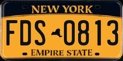 NY license plate FDS0813