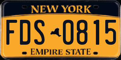 NY license plate FDS0815