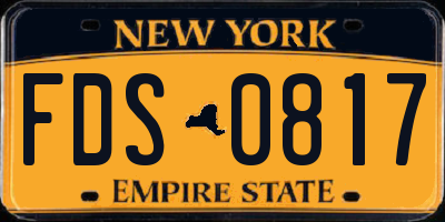 NY license plate FDS0817