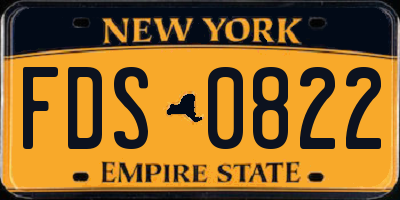 NY license plate FDS0822