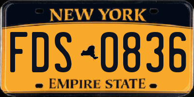 NY license plate FDS0836