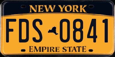 NY license plate FDS0841