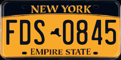 NY license plate FDS0845