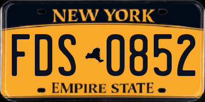 NY license plate FDS0852
