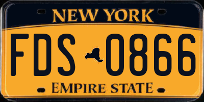 NY license plate FDS0866