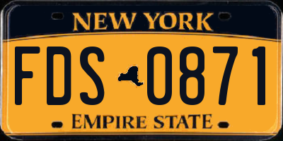 NY license plate FDS0871