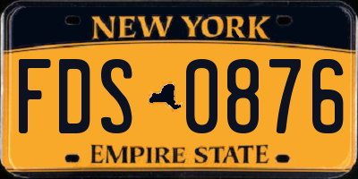 NY license plate FDS0876