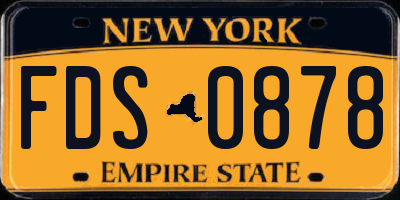 NY license plate FDS0878