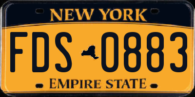 NY license plate FDS0883