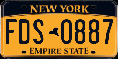 NY license plate FDS0887