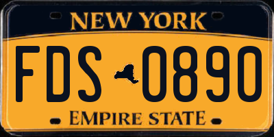NY license plate FDS0890