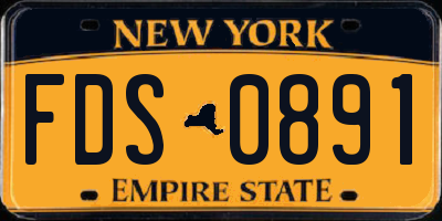 NY license plate FDS0891