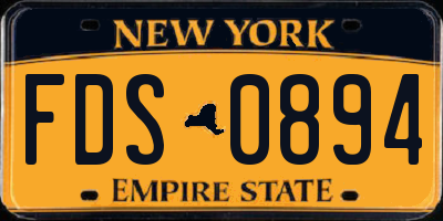 NY license plate FDS0894